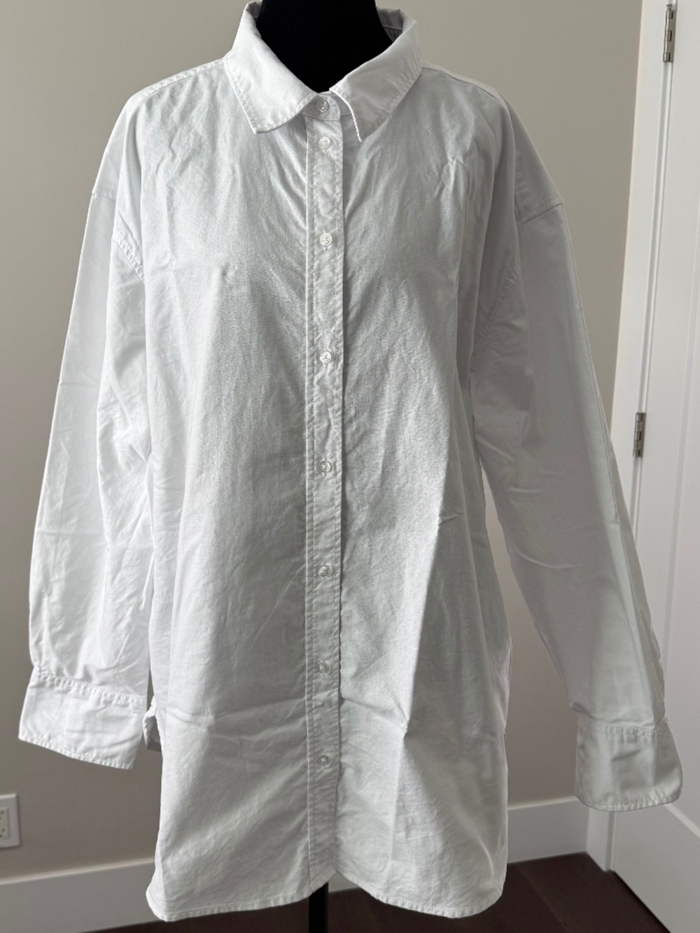 H&M White Oxford Cotton Oversized Shirt Size L